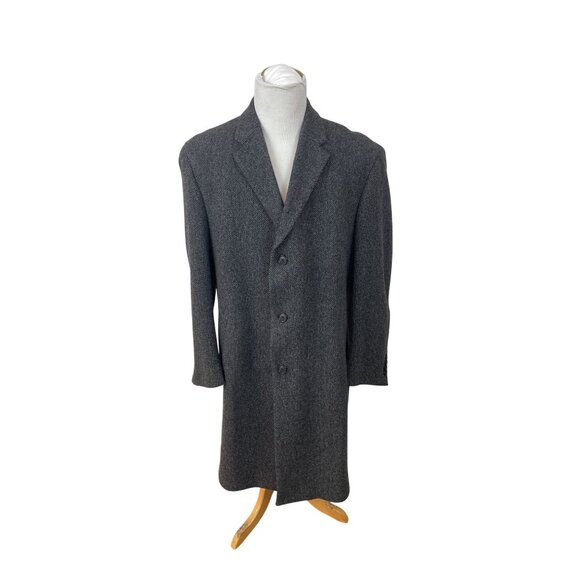 Jos. A. Bank Mens Gray Coat With Miniature Checekered Pattern
